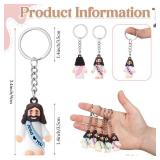 Sumind 48 Pcs Jesus Toys Figurine Christian Keychain Jesus Doll Religious Keychain Bulk Classic Christian Rings for Christ(Macaron Color,White Jesus Loves You)