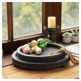 Macvad Oval Black Tray For Living Room