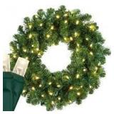 Christmas Holiday Wreath With Lights