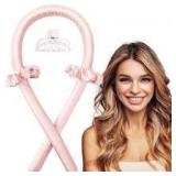 Pink Silk Heatless Curls With ClawClip And Scrunchie