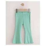 Green XS Cotton Ribbed Flare Leggings Size XS