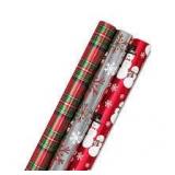 Holiday Gift Wrapping Paper Roll Set 3 different designs