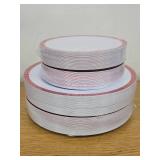 120PCS Red Plastic Plates White and Red Party Plates