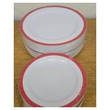 120PCS Red Plastic Plates White and Red Party Plates