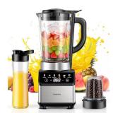 Blender with 51oz Glass Pitcher, Grinder & To-Go Cup Combo, 10 Speeds Digital Touchscreen Blender for Smoothies, Shake, Crush Ice, Dishwasher Safe (DOES NOT WORK, MISSING LID) - Retail: $120