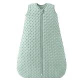 Fleece Baby Sleep Sack 6-12 Months 2.5 Tog with Plush Dots, Green
