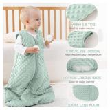 Fleece Baby Sleep Sack 6-12 Months 2.5 Tog with Plush Dots, Green