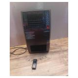 1500-Watt 20 in. Black Electric Console Ceramic Space Heater with Tip-Over Switch, Adjustable Louvers, Timer, Remote - Retail: $90