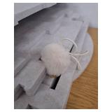 Apasiri Cat House Scratch-Resistant: Indoor Warm Enclosed Felt Bed Cave with Hanging Ball Toy, No-Tool Assembly Hideaway for Anxious Cats & Kittens, 13.4x13.4x9.85 Inch Interior