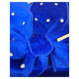 Jewelry Blue Velvet Christmas Bow, 6PCS