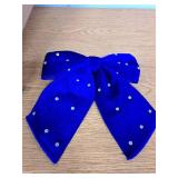 Jewelry Blue Velvet Christmas Bow, 6PCS