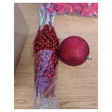 36 Pcs Large Glitter Red Poinsettia Christmas Tree Decorations