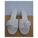 Lhamo Latso Raffia Slip On Mule Heels Woven Open Round Toe Slides Heeled Sandals Kitten Heels -Womens Size: 9