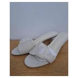 Lhamo Latso Raffia Slip On Mule Heels Woven Open Round Toe Slides Heeled Sandals Kitten Heels -Womens Size: 9