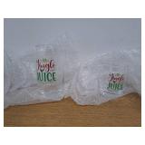 8 Pcs Christmas Wine Glasses 4 Glass Cups 16 oz & 4 Short Stemless Wine Glasses 11oz Glasses