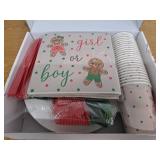 Christmas Gingerbread Gender Reveal Decorations -Serves 24