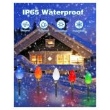 10 Pack Large C9 Christmas Decorations Outdoor Waterproof, Solar C9 Christmas Lights Outdoor with 2 Modes (Multicolor)
