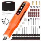 Mini Cordless Rotary Tool with 113 Accessories,Engraving Pen LED Screen & Ring Light 5000mAh Power Rotary Tool Kit 5-Speed for Engraving Sanding, Polishing, Carving, Cutting