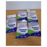 GUSTO Premium Plastic Forks Heavy Duty Silverware Disposable Cutlery  50-Pack Clear Bundle of 5