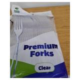 GUSTO Premium Plastic Forks Heavy Duty Silverware Disposable Cutlery  50-Pack Clear Bundle of 5