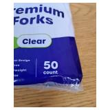 GUSTO Premium Plastic Forks Heavy Duty Silverware Disposable Cutlery  50-Pack Clear Bundle of 5