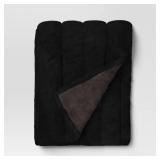 Pack of 4, Channel Faux Fur Throw Black - Threshold- Retail: $180