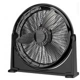 20 in. 3 Speed Air Circulator Floor Fan for Home in Black with Wall Mount Option, Full Range Pivoting Head, Carry Handle