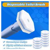 10 Pack Toilet Wand Refills Compatible with Clorox ToiletWand Handle, Disposable Toilet Bowl Cleaning System Replacement Heads, Hexagon Scrubber Polyester for Bathroom