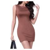 Casual Dress, Sleeveless Round Neck Party Dress Size: S