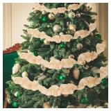 Rustic Burlap Garland Decor Ribbon for Christmas Tree 9 ft 6 Rolls