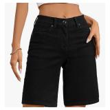 Shorts for Women Mid-Waisted Trendy Stretchy Denim Shorts -Size 12
