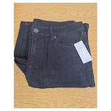 Shorts for Women Mid Waisted Trendy Stretchy Denim Shorts Knee Length Cutoff Loose Fit, Size 12