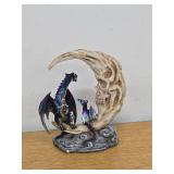 Ghastly Bone Skull Crescent Moon Figurine As Dungeons and Dragons Fantasy Decor