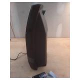 1500-Watt 20 in. Black Electric Console Ceramic Space Heater with Tip-Over Switch, Adjustable Louvers, Timer, Remote - Retail: $90