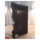 1500-Watt Black Indoor Electric Oil-Filled Radiator Convection Radiant Space Heater with Remote Control for Living Space - Retail: $100