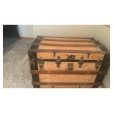 1900s Steamer Trunk with Metal Hardware 24x36x21