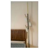 Mid Century Tension Pole Lamp with 3 Glass Shades