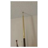 Mid Century Tension Pole Lamp with 3 Glass Shades