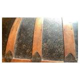 Early 1900s Travel Steamer Trunk with Ornate Metal Hardware