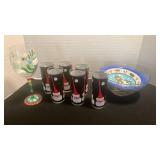 Christmas glasses and bowl