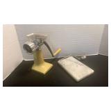 Meat grinder and cheese slicer