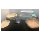 Corning ware loaf pan, microwave bowl and filters
