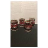 Houge Christmas Stained Glass Style Drinking Glasses