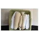 Basket of batting and flannel