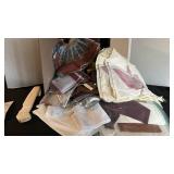 Quilt squares and material scraps