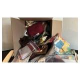 Quilt squares and material scraps