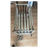 Vintage Wooden Doll Crib with Wheels