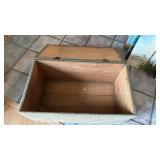 Wooden Storage Cabinet with Diagonal Pattern Fabric - 15 inches tall, 31 inches wide and 17 inches deep