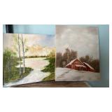 Two paintings.  Both are 16 x 20