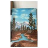 Two paintings one is 15 x 30, and the other is 24 x 18